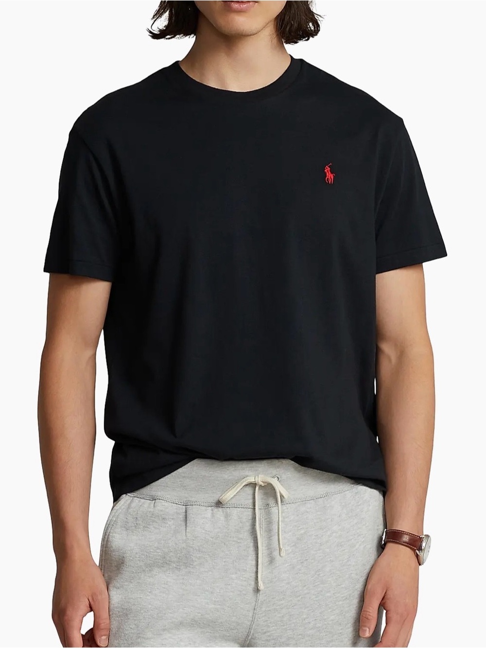 Polo by Ralph Lauren Black Crewneck Tee with Red Pony